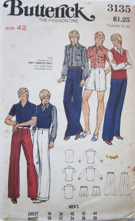 Butterick 5880 Womens Vest Pants Shirt & Skirt 1970s Vintage Sewing Pa